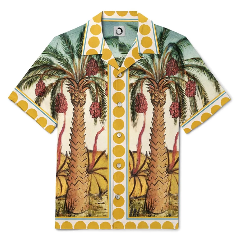KIDS21 Multi-Colored Date Palm Print Short Sleeve Ecru Shirt for Kids
