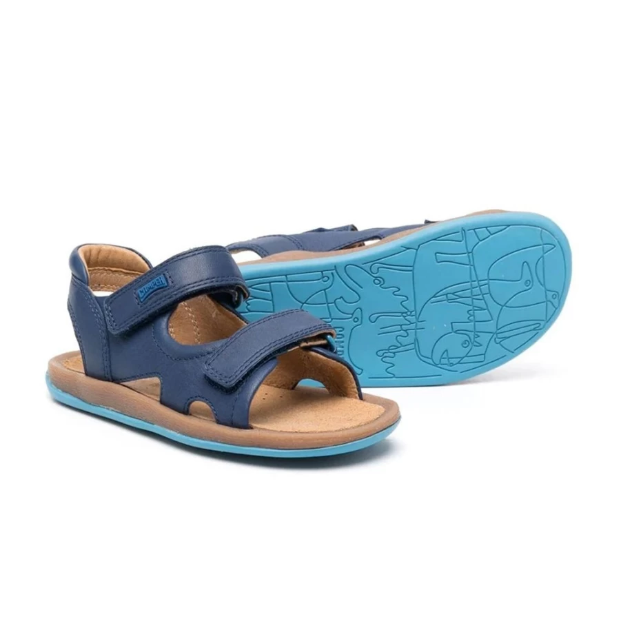 KIDS21 Navy Genuine Leather Sandals for Kids - Comfortable & Durable Footwear