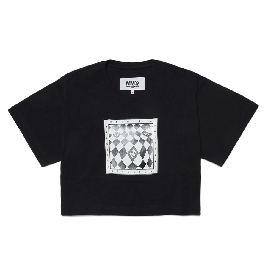 "KIDS21 Black Cropped T-Shirt for Kids - Stylish & Comfortable Fit"