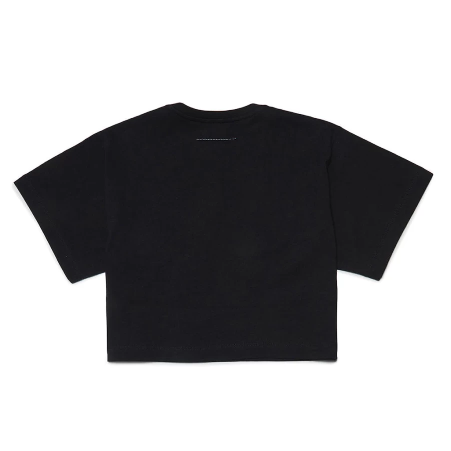 "KIDS21 Black Cropped T-Shirt for Kids - Stylish & Comfortable Fit"