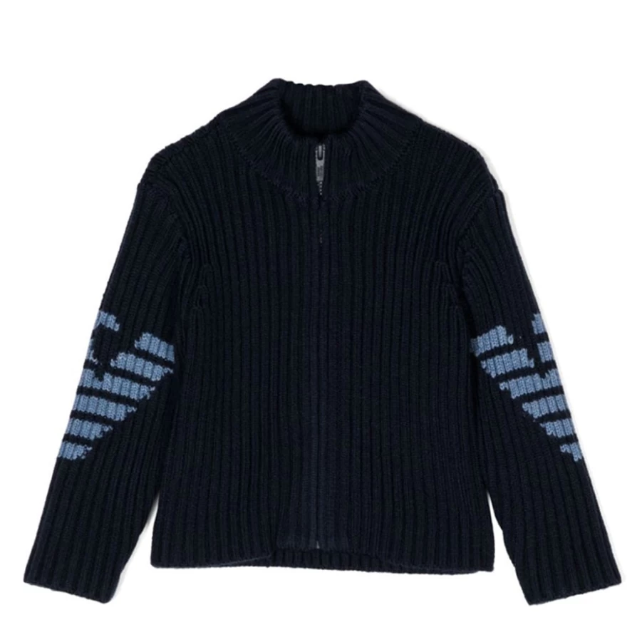 KIDS21 Navy Logo Knit Sweater for Kids - Soft Cotton Crewneck Pullover