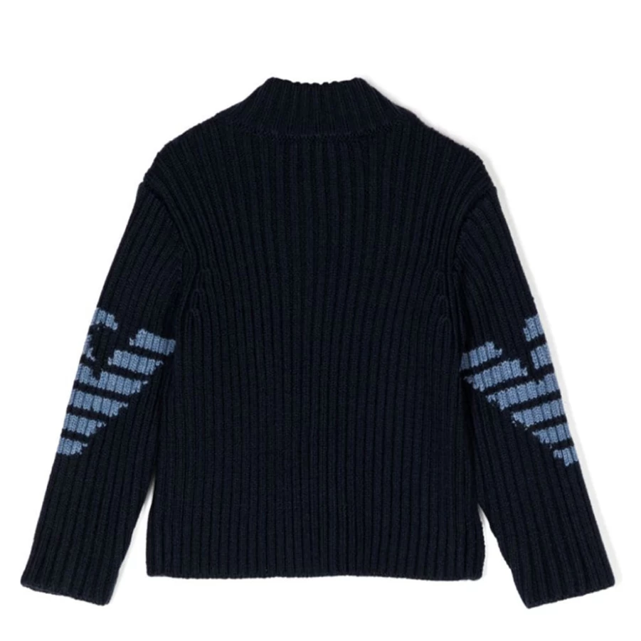 KIDS21 Navy Logo Knit Sweater for Kids - Soft Cotton Crewneck Pullover