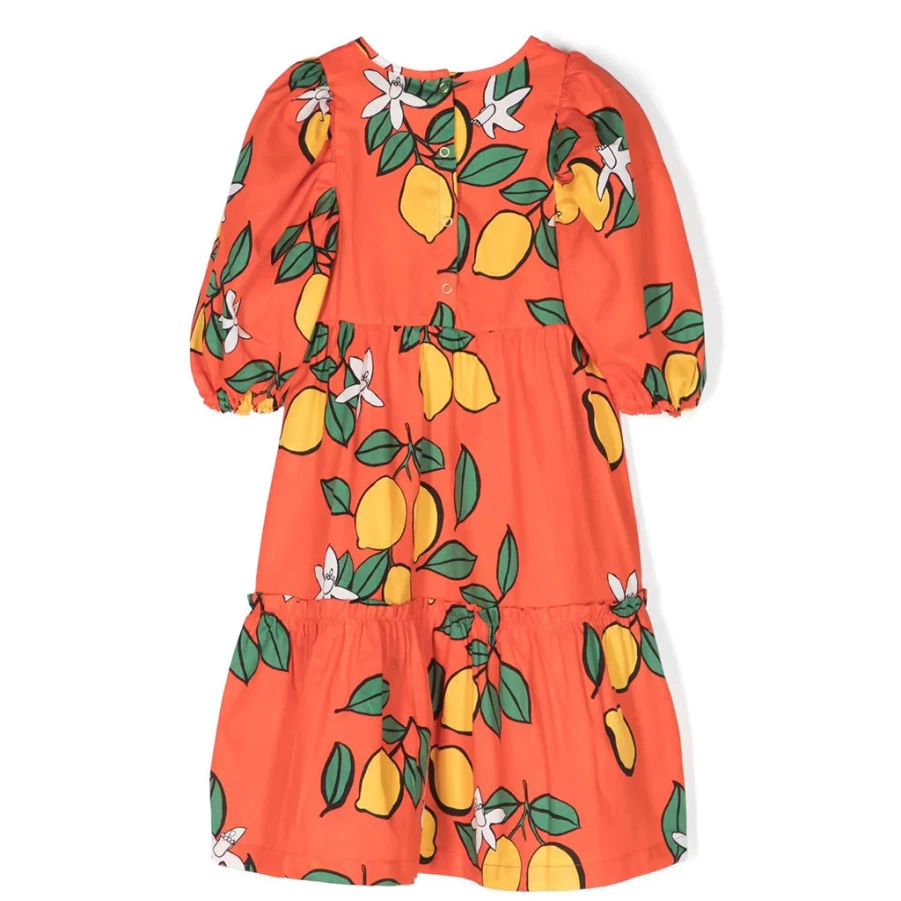 KIDS21 Red Lemon Print Dress for Girls - Stylish Kids Summer Dress