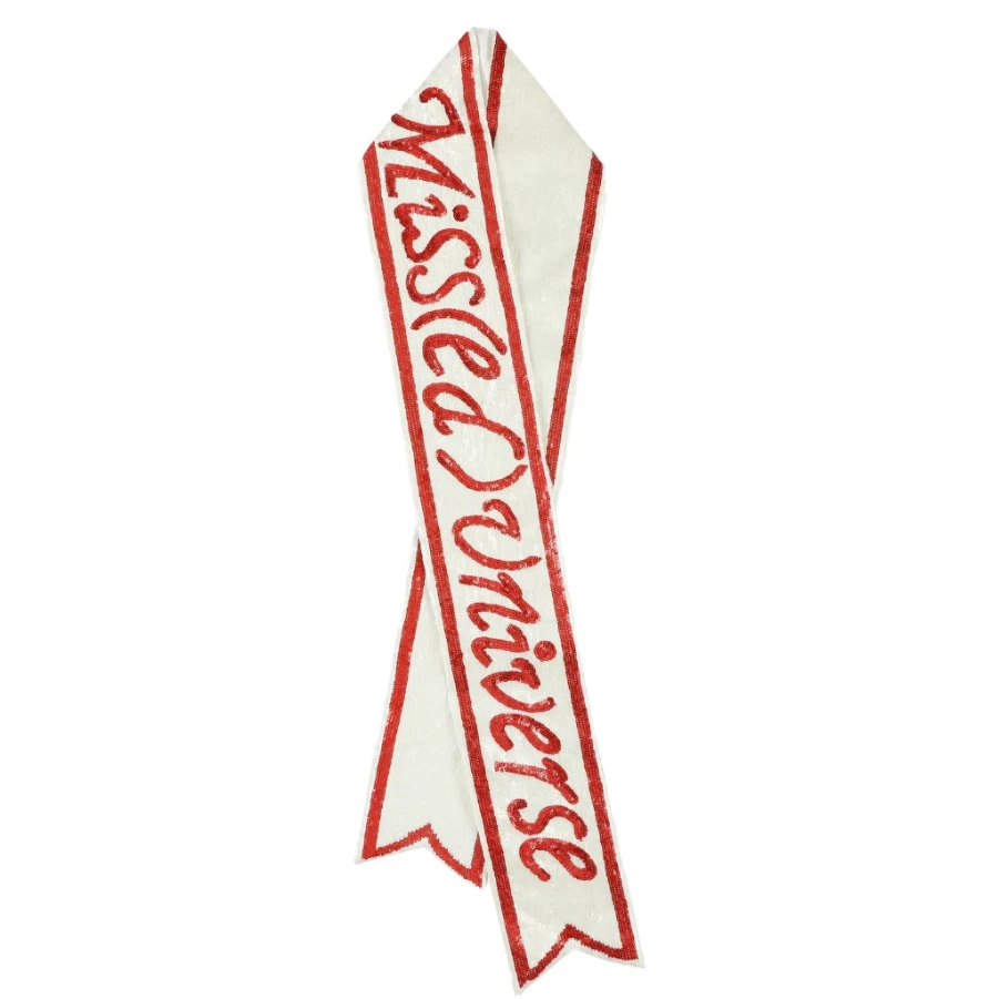 "KIDS21 White Sequin Sash for Kids - Sparkling Party Accessory"