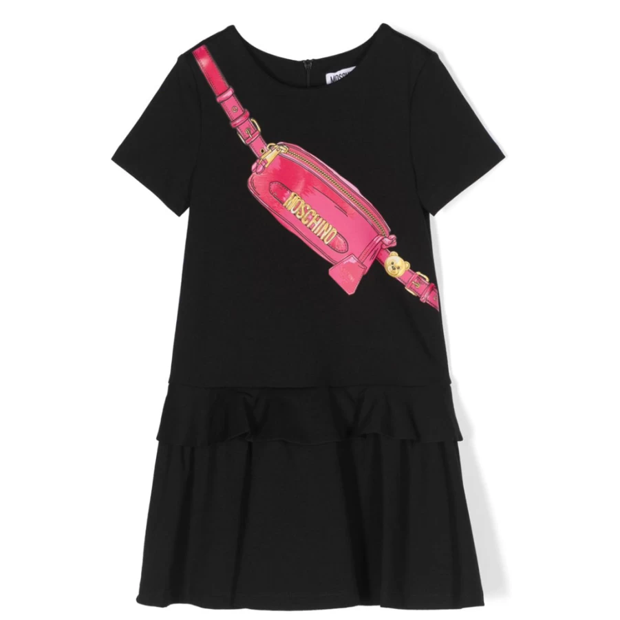 KIDS21 Black Graphic Print Dress for Kids - Stylish & Comfortable