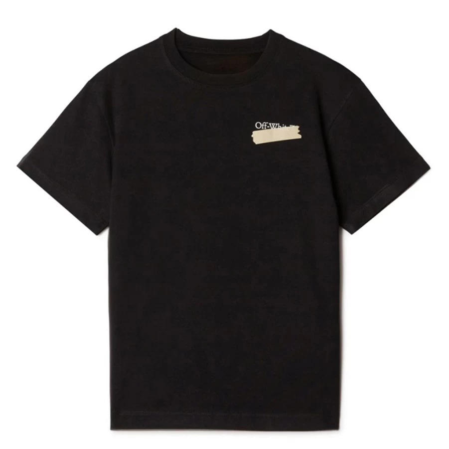 KIDS21 Black Arrow Print Paper Tape Graphic T-Shirt for Kids
