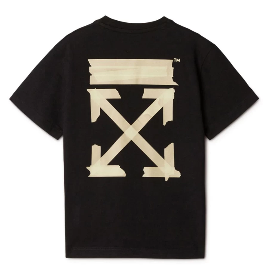 KIDS21 Black Arrow Print Paper Tape Graphic T-Shirt for Kids