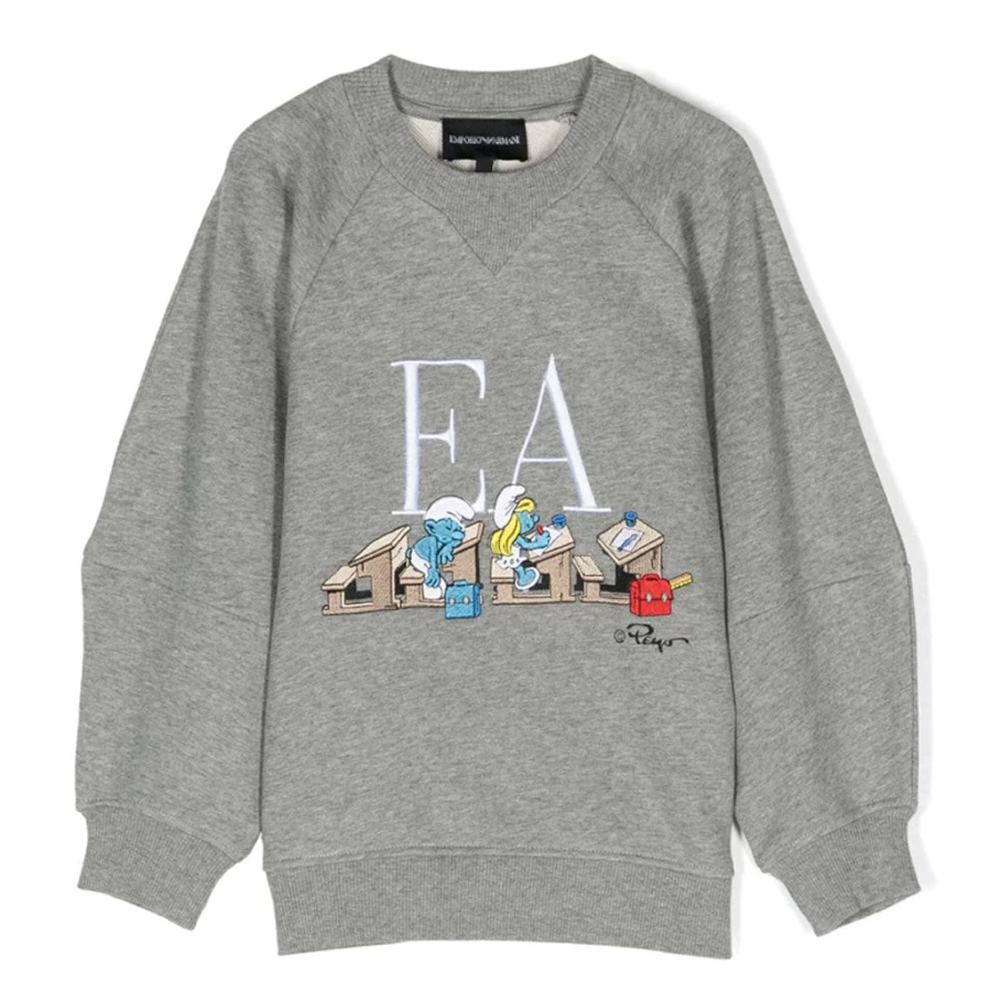 KIDS21 Grey Smurfs Graphic Sweatshirt for Kids - Comfortable Cartoon Pullover