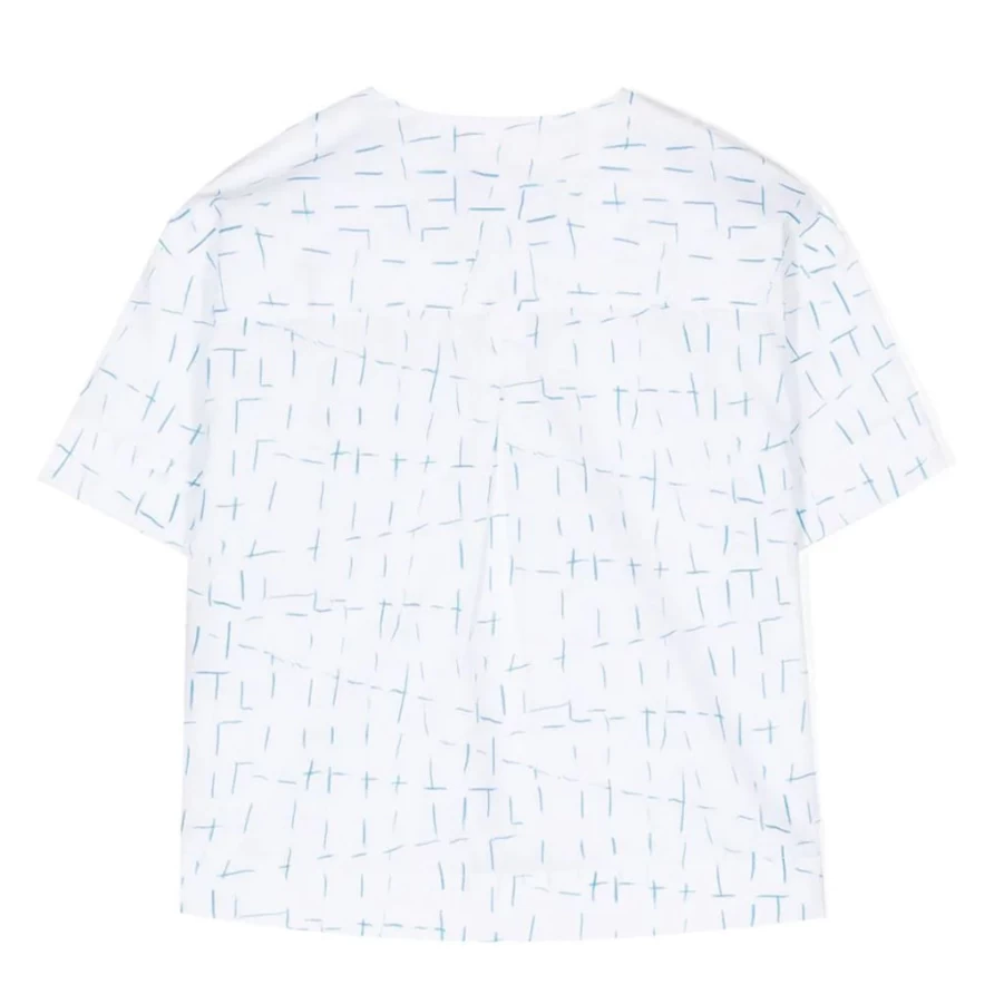 KIDS21 Women's Blue Split Neck Short Sleeve Casual Top