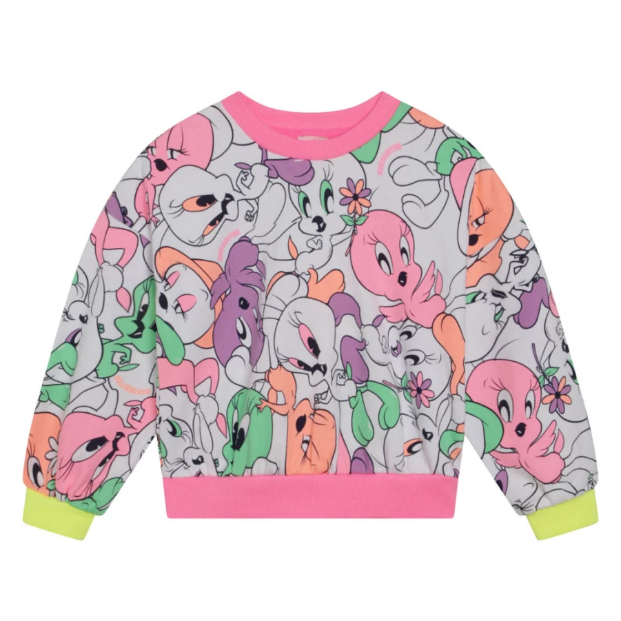 KIDS21 Looney Tunes X Billieblush Multi-Colored Sweatshirt for Kids Cartoon Graphic Hoodie