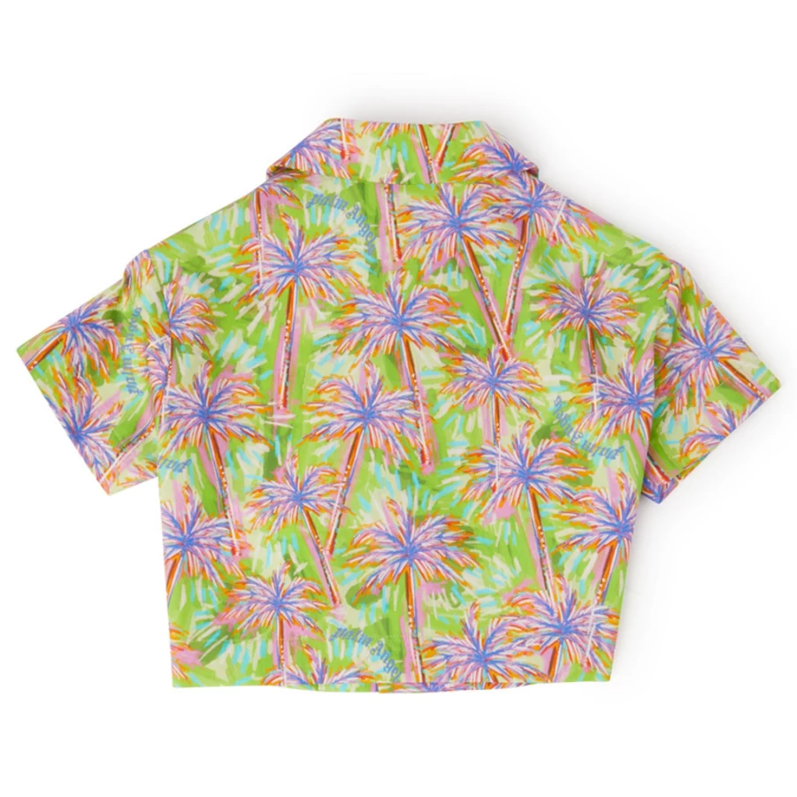 KIDS21 Green Cropped Camp Shirt for Kids - Stylish Casual Summer Top
