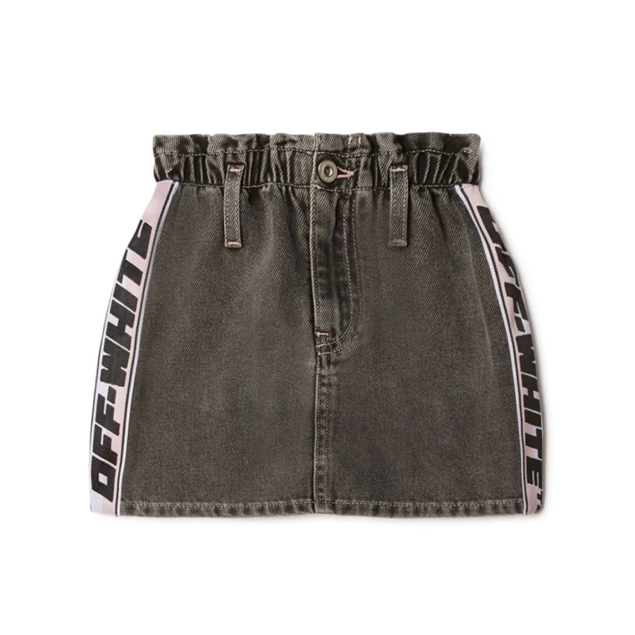 KIDS21 Black Industrial Denim Skirt for Kids - Heavy Duty Logo Design