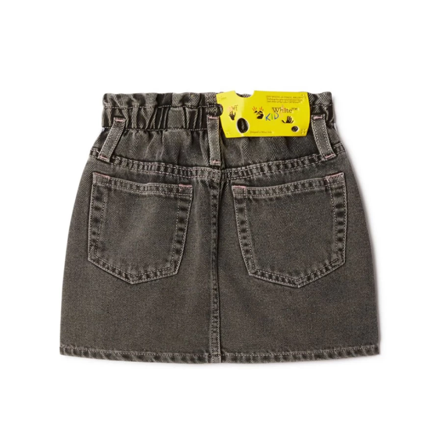 KIDS21 Black Industrial Denim Skirt for Kids - Heavy Duty Logo Design