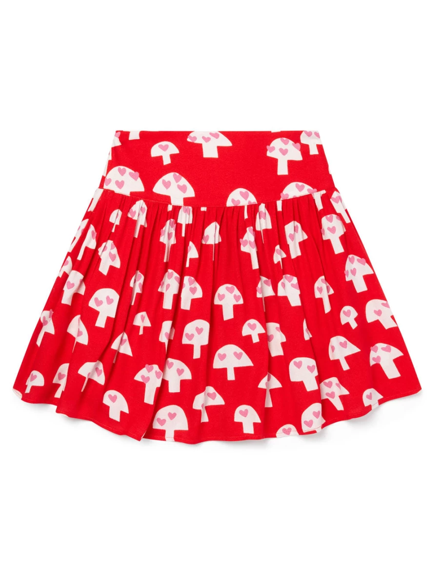 KIDS21 Red Mushroom Print Skirt for Girls - Fun & Playful All-Over Design