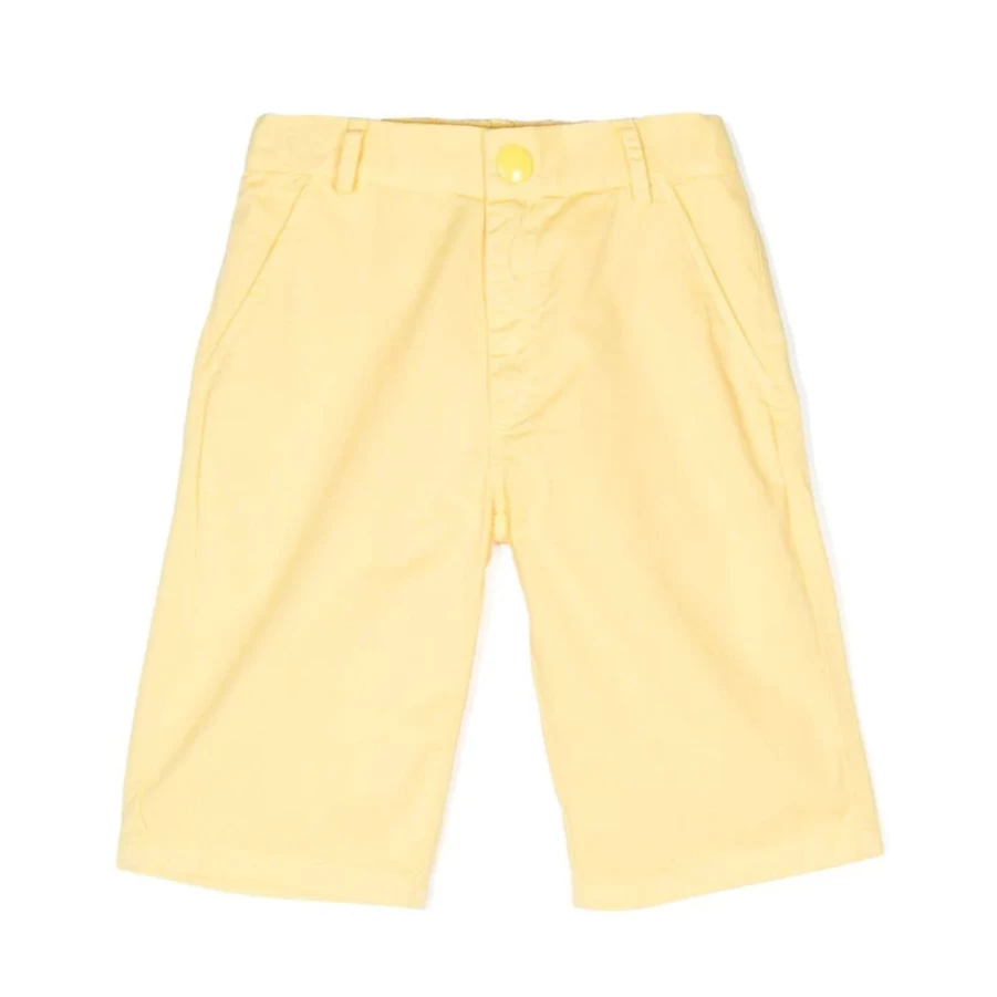 KIDS21 Yellow Organic Cotton Tonal Shorts for Kids