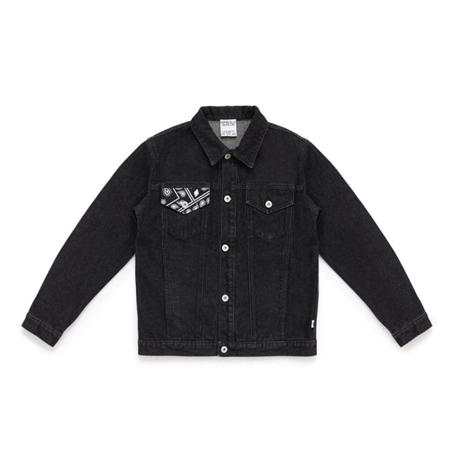 KIDS21 Black Bandana Insert Jacket for Kids - Stylish & Comfortable Outerwear