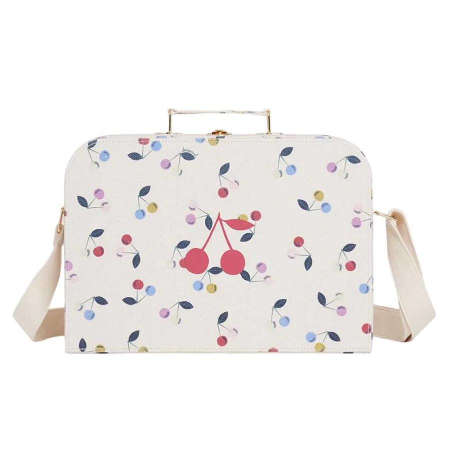 KIDS21 Multi-Colored Cherry Print Luggage Bag for Kids - Lightweight Travel Carry-On