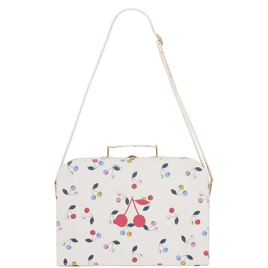 KIDS21 Multi-Colored Cherry Print Luggage Bag for Kids - Lightweight Travel Carry-On