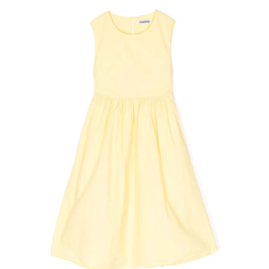 KIDS21 Yellow Bow-Detail Sleeveless Dress for Girls