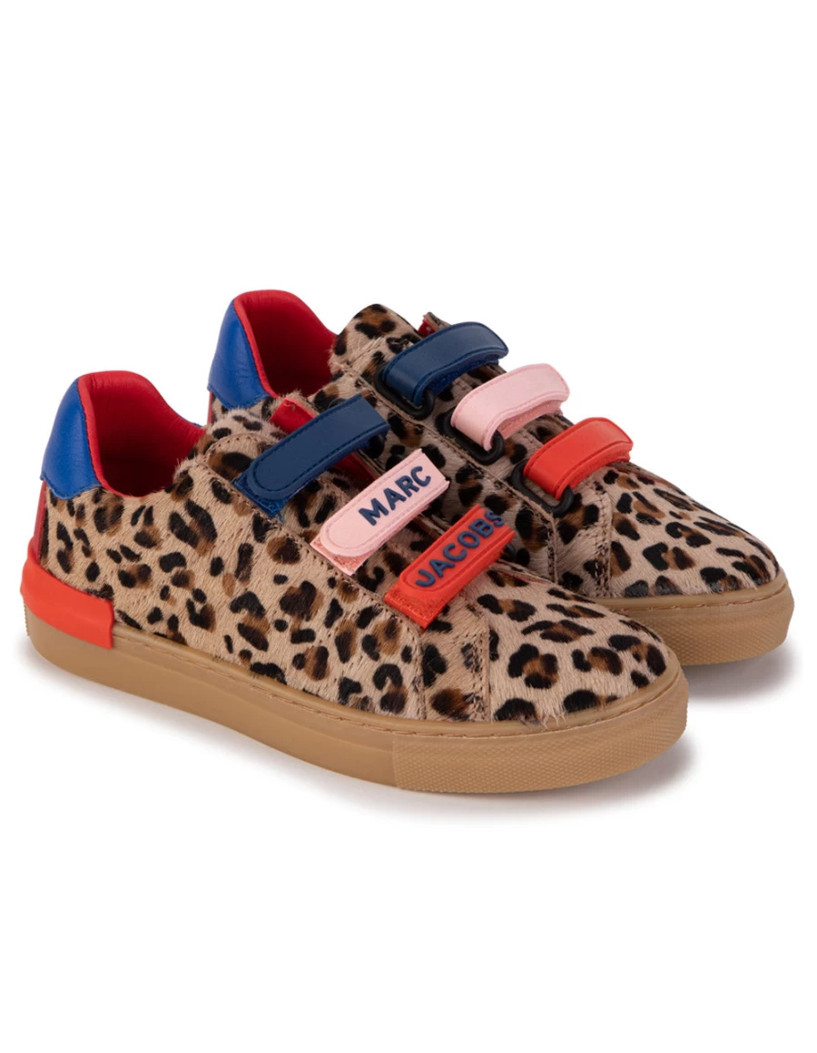 KIDS21 Multi-Colored Cheetah Print Velcro Sneakers for Kids