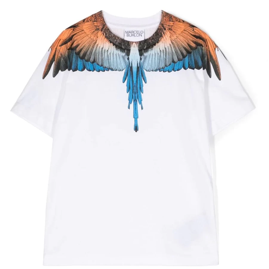 "KIDS21 White Wings Graphic T-Shirt for Kids - Soft Cotton Tee with Printed Design"