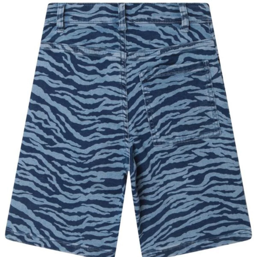 KIDS21 Navy Tiger Stripes Denim Shorts for Kids - Bermuda Style Comfortable Casual Wear