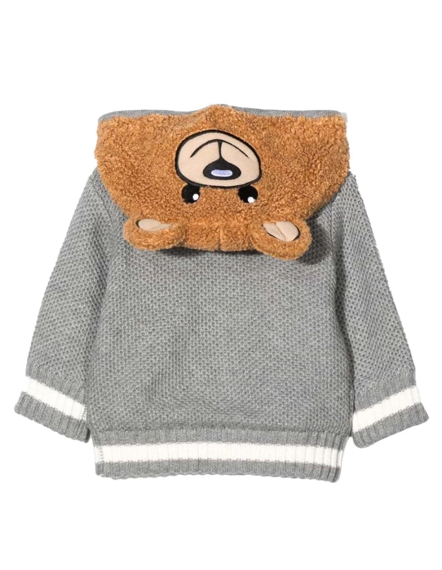 "KIDS21 Grey Knitted Cardigan for Kids – Soft & Cozy Sweater"
