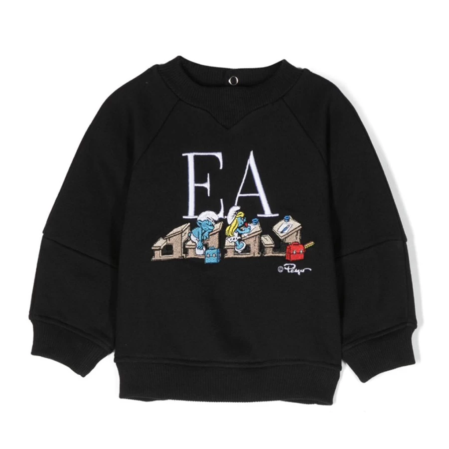KIDS21 Navy Blue Smurfs Graphic Sweatshirt for Kids - Cartoon Character Hoodie
