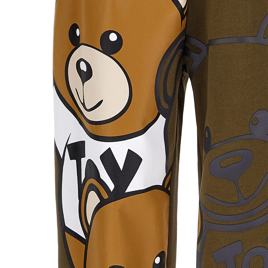 "KIDS21 Bear Print Sweatpants for Kids - Comfortable Khaki Casual Pants"