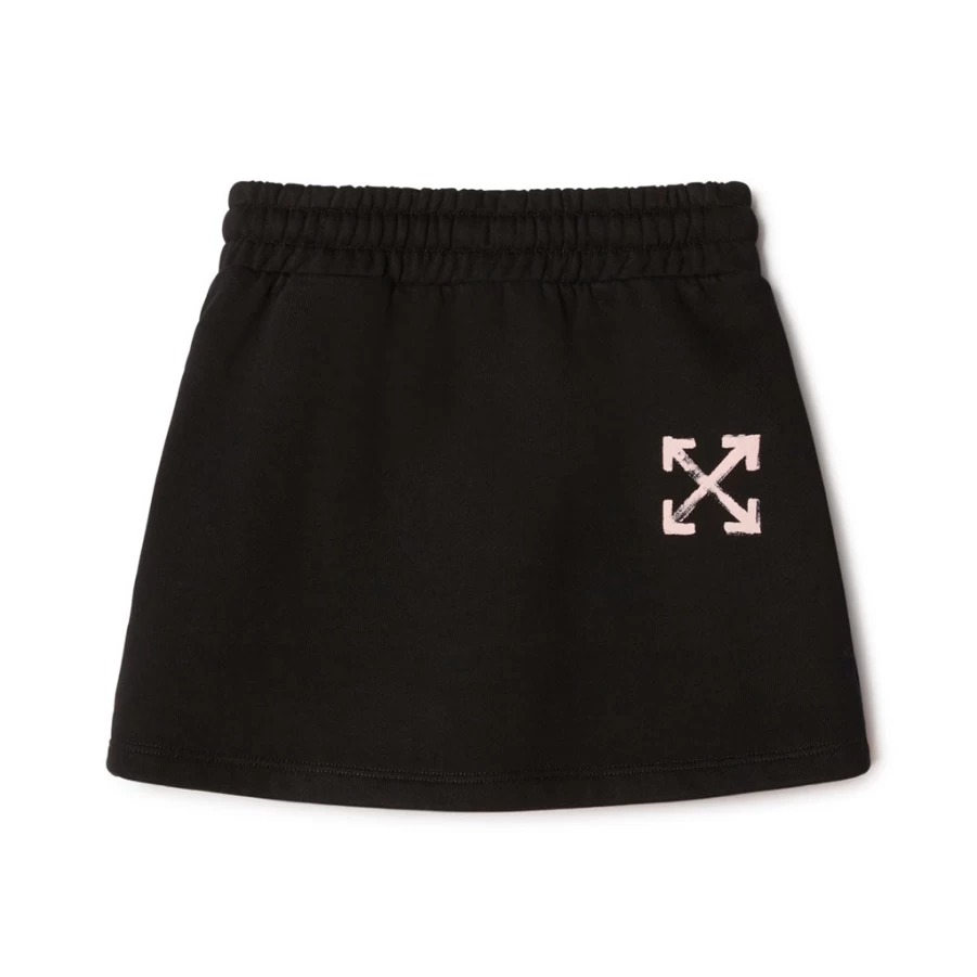 KIDS21 Black Paint Script Skirt - Stylish Kids' Fashion Skirt with Unique Design
