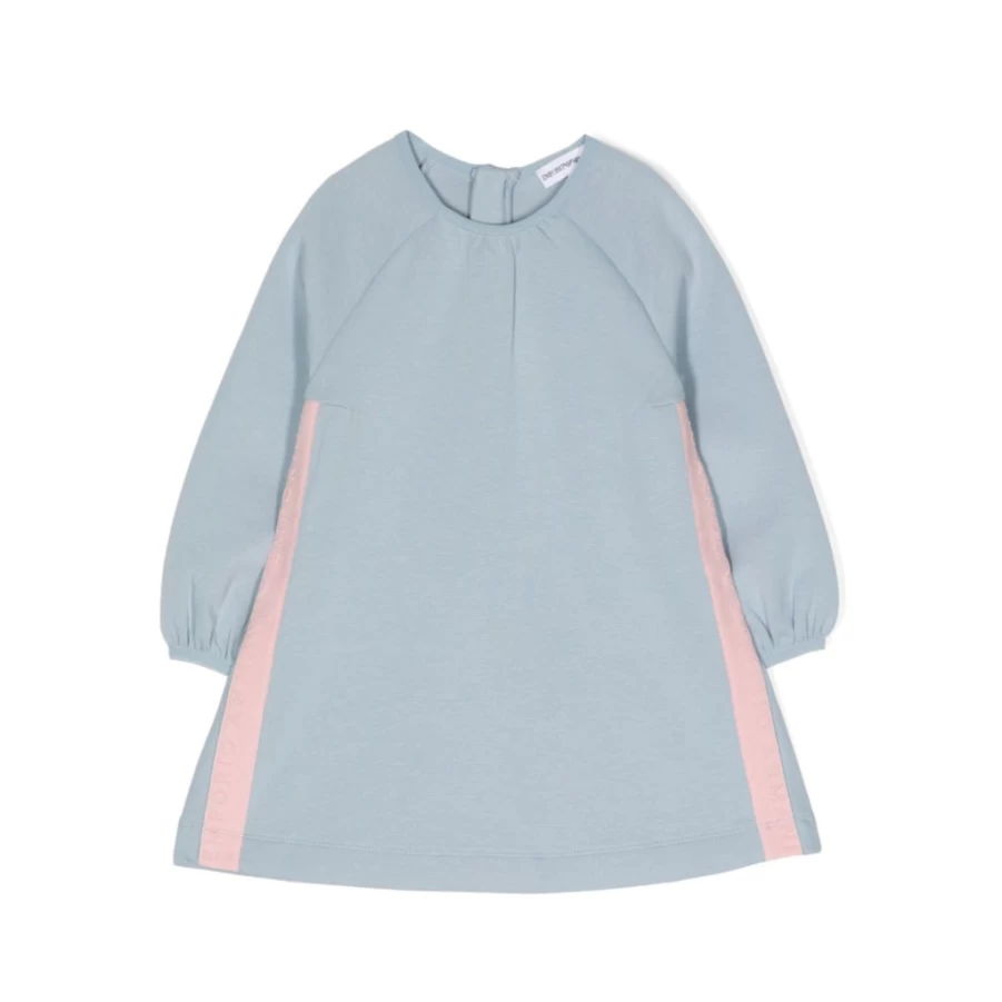 "KIDS21 Light Blue Puffed Sleeve Dress for Girls - Elegant Ruffle Detail Summer Dress"