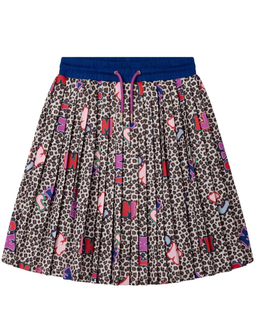 "KIDS21 Brown Cheetah Print Pleated Skirt for Kids"