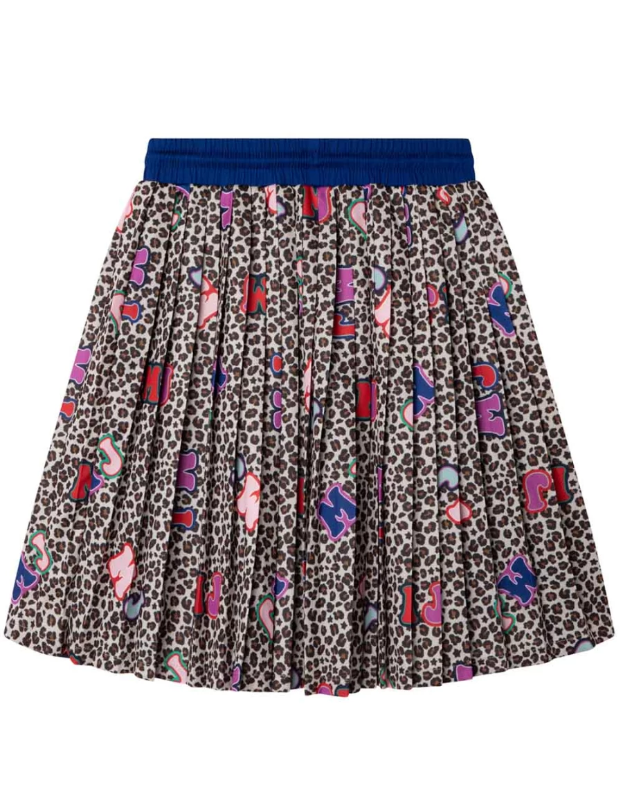 "KIDS21 Brown Cheetah Print Pleated Skirt for Kids"