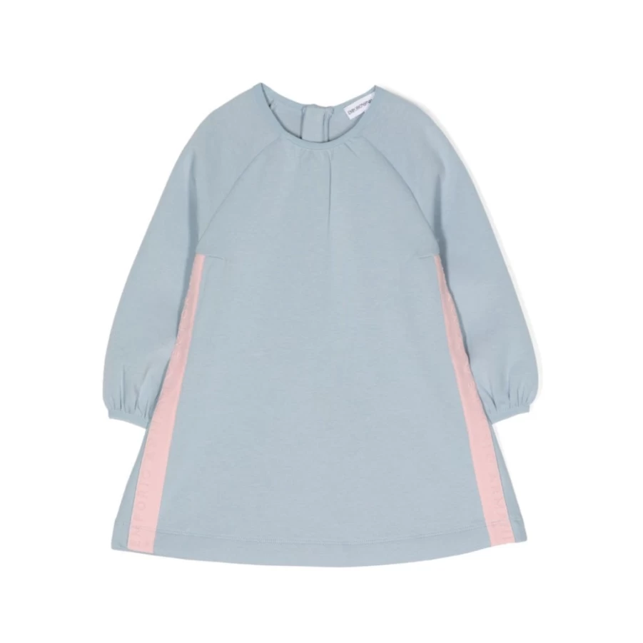 "KIDS21 Light Blue Puffed Sleeve Dress for Girls - Elegant Ruffle Detail Summer Dress"