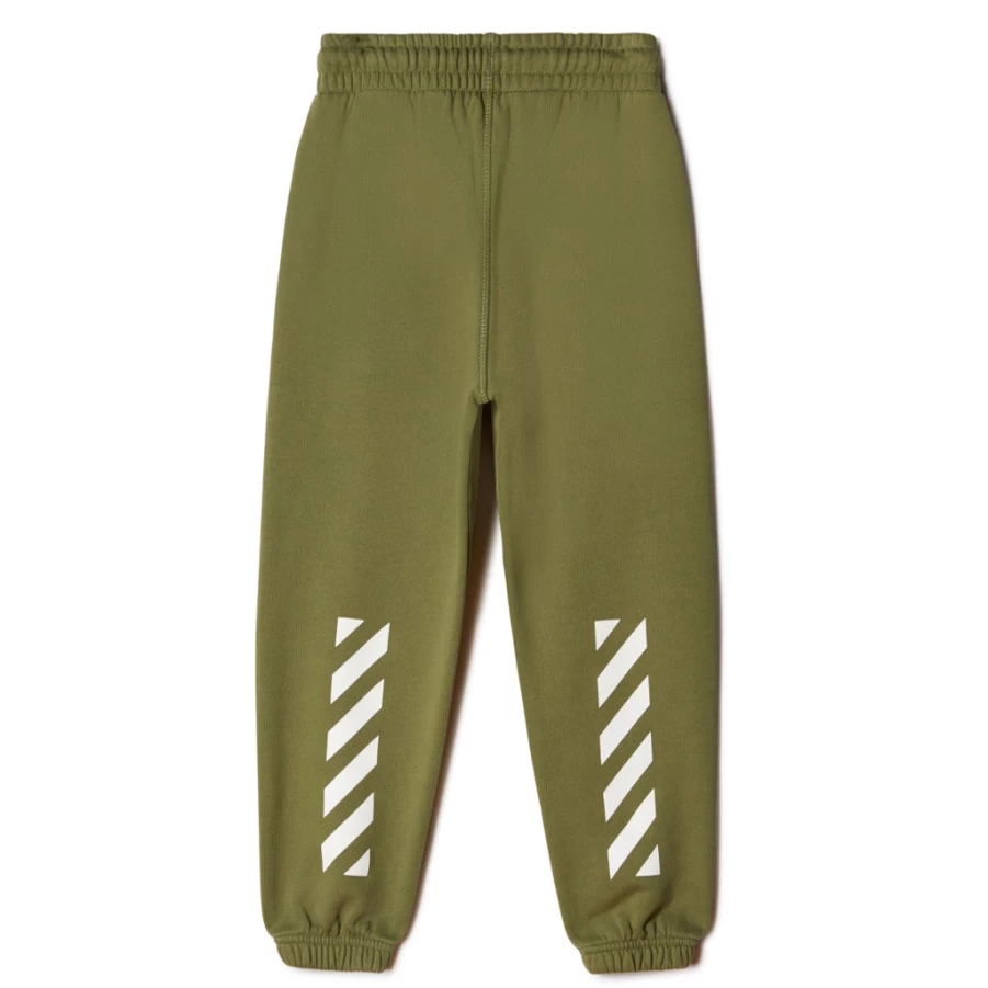 KIDS21 Green Bookish Diagonal Striped Sweatpants for Kids
