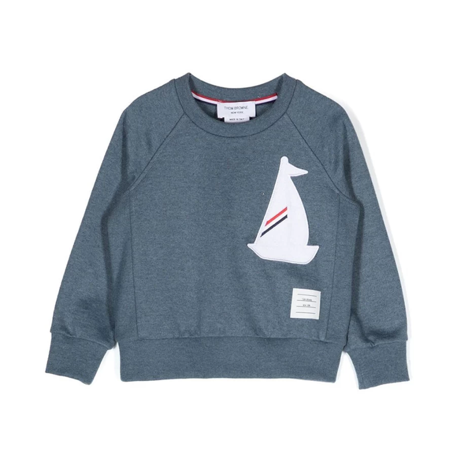 Navy Embroidered Patch Sweatshirt for Kids by KIDS21 | Stylish & Comfortable Design
