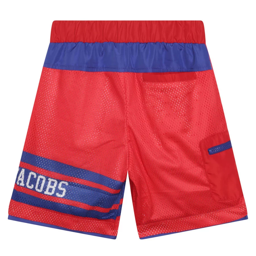 KIDS21 Red Logo Mesh Athletic Shorts for Sports & Active Wear