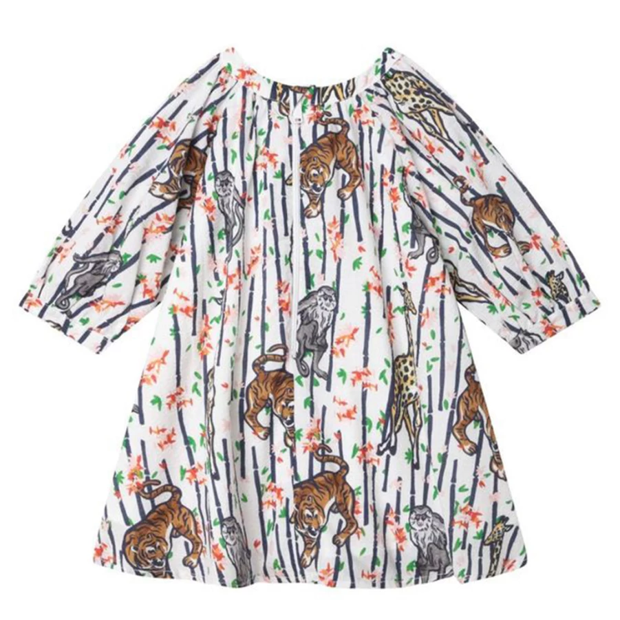 "KIDS21 Multi-Colored Bamboo Tiger Print Dress - Stylish Kids Animal Print Outfit"