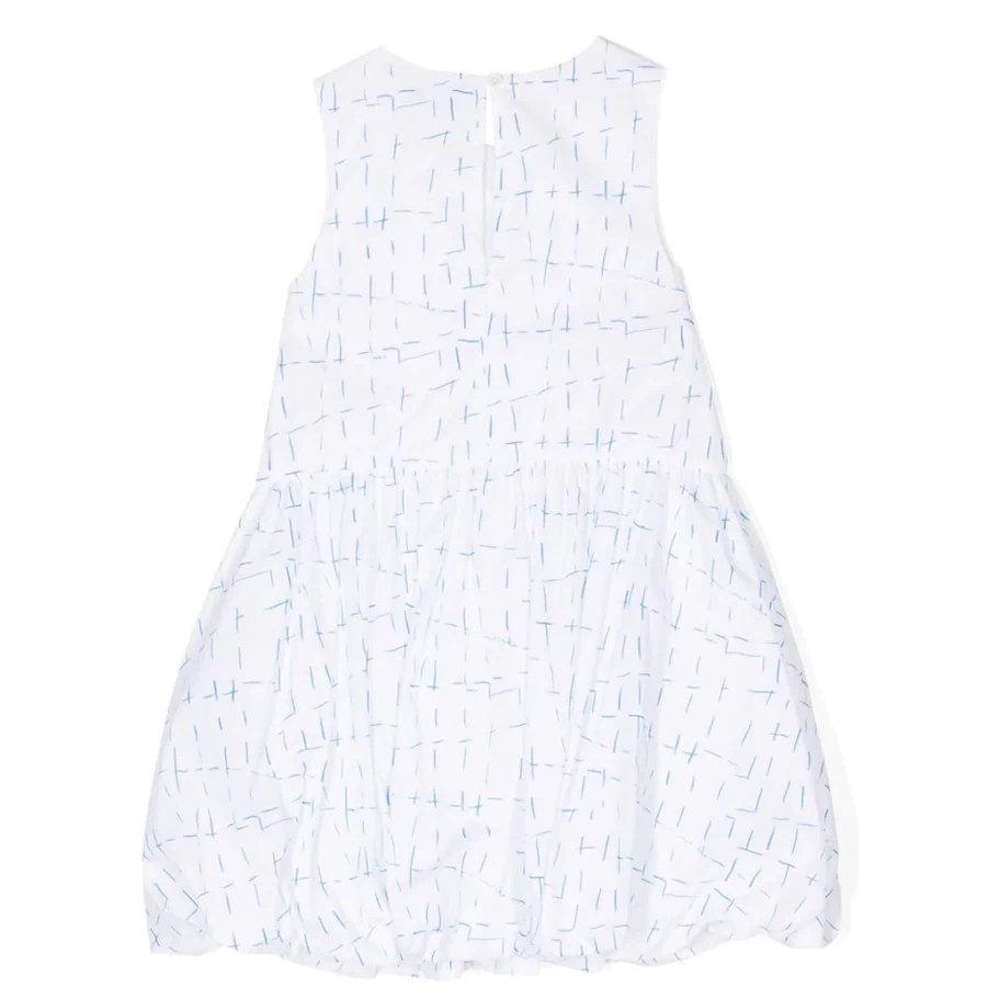KIDS21 Blue Puffball Hem Dress for Girls - Flowy Bubble Hem Party Dress