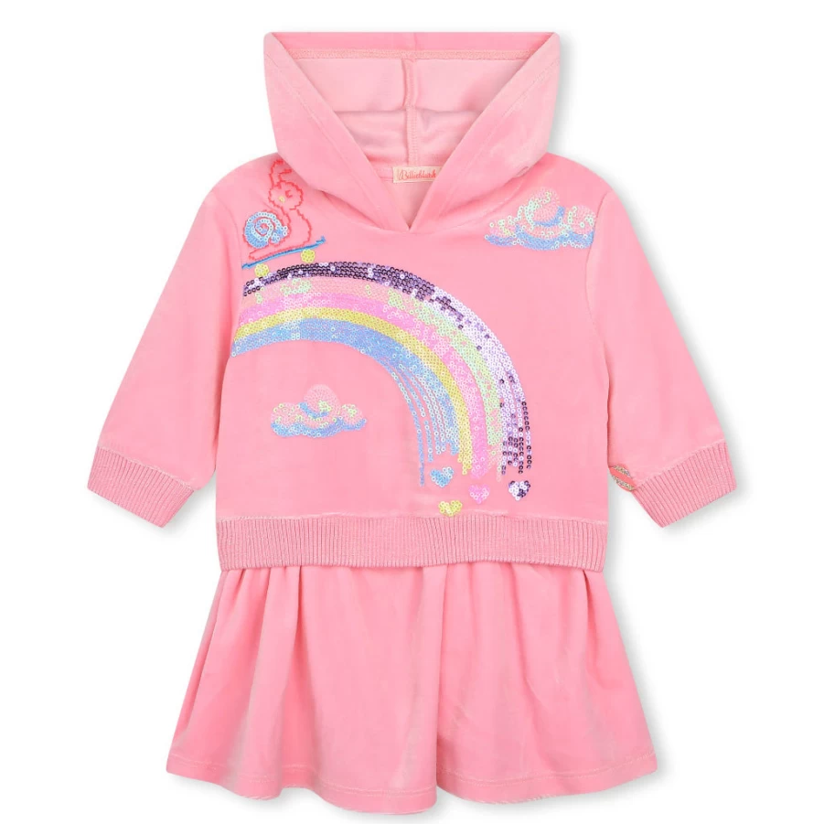 KIDS21 Pink Glitter Rainbow Sweater Dress for Kids