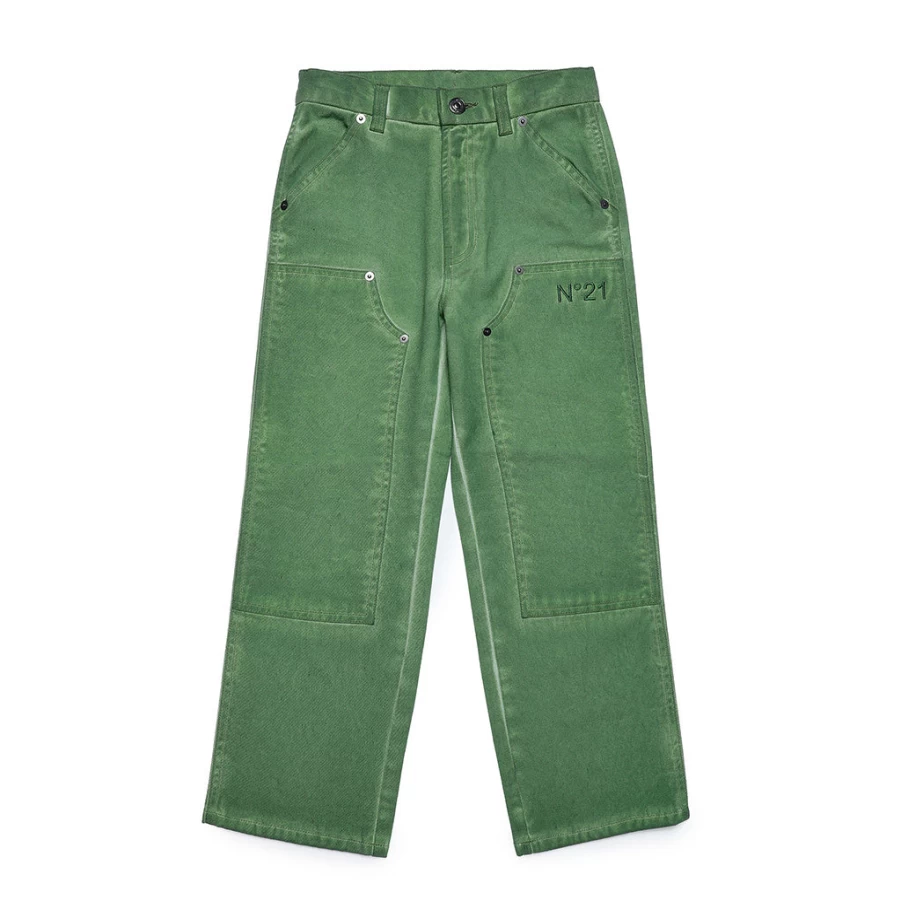 KIDS21 Green Logo Trousers for Kids - Stylish Comfortable Casual Pants