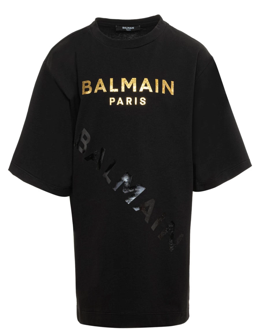 KIDS21 Black Logo Print T-Shirt Dress for Kids - Stylish Casual Wear