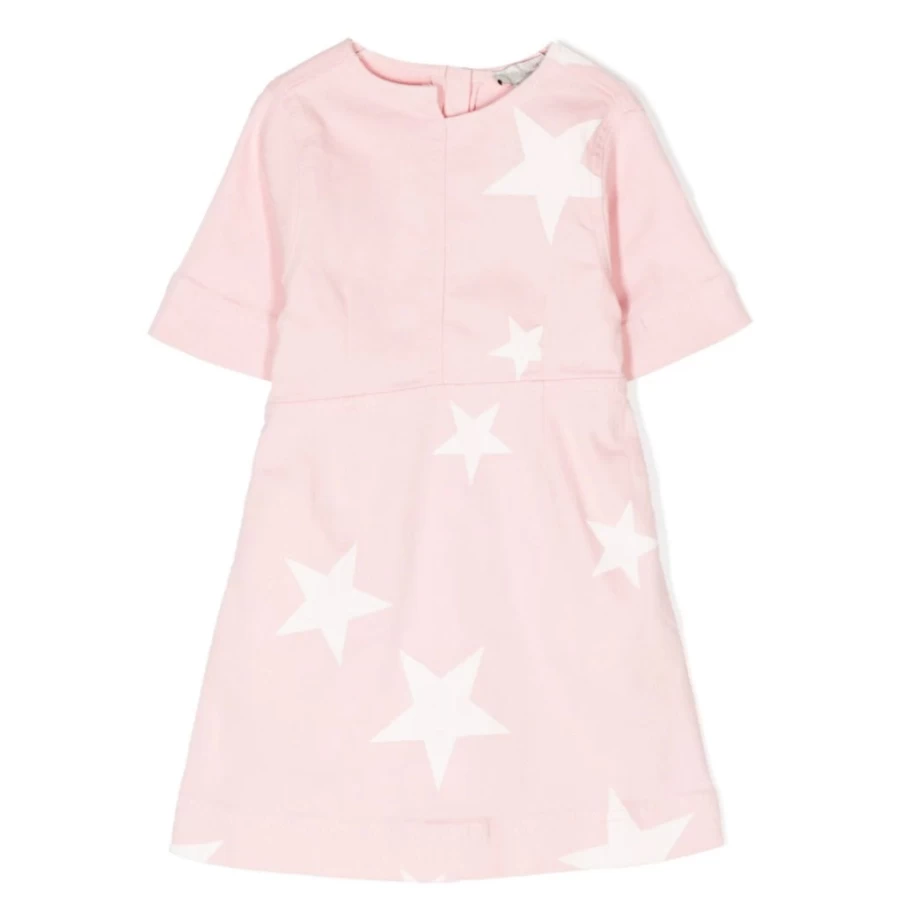 "KIDS21 Pink Bleached Star Denim Dress for Kids"