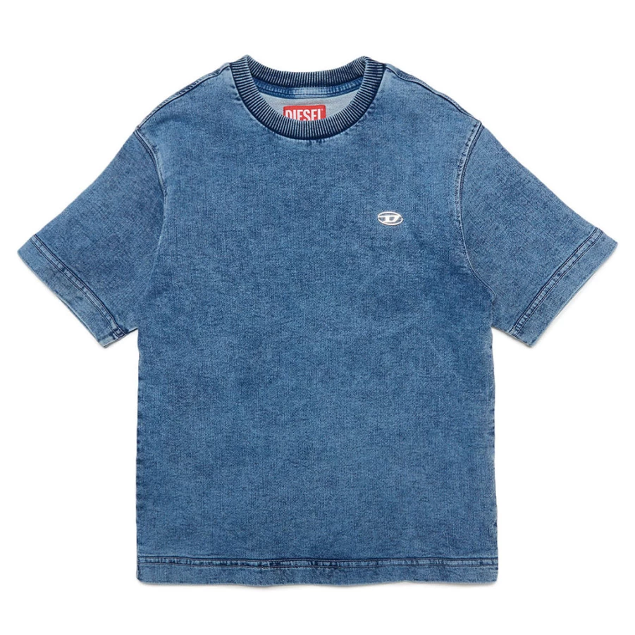 KIDS21 Indigo Stonewashed Cotton T-Shirt for Kids - Soft Vintage Washed Tee