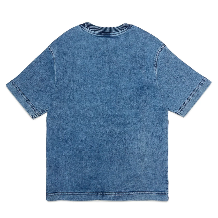 KIDS21 Indigo Stonewashed Cotton T-Shirt for Kids - Soft Vintage Washed Tee