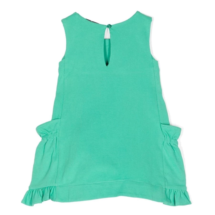 KIDS21 Green Ruffles Dress for Girls - Elegant Floral Ruffle Trim Kids Party Dress