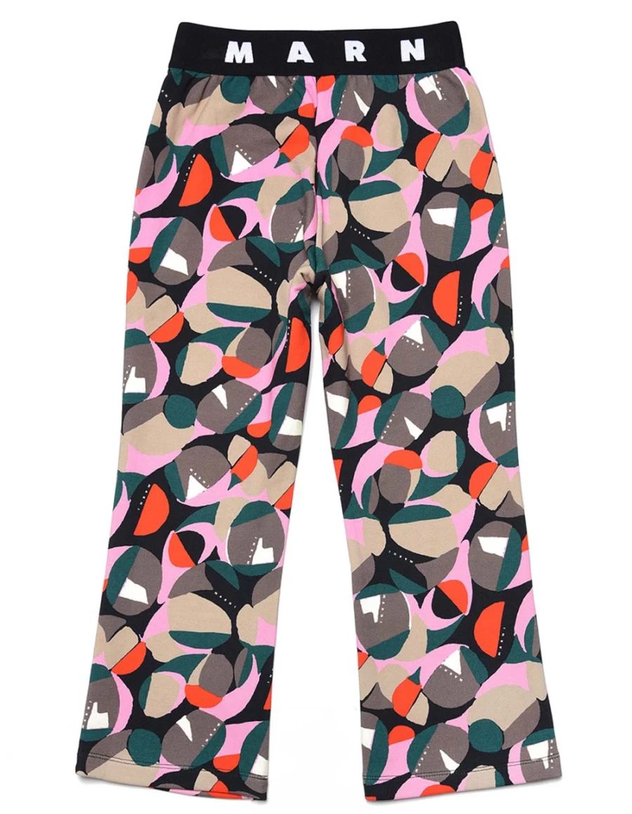 KIDS21 Black Abstract Print High-Waisted Trouser Pants for Women Fashion