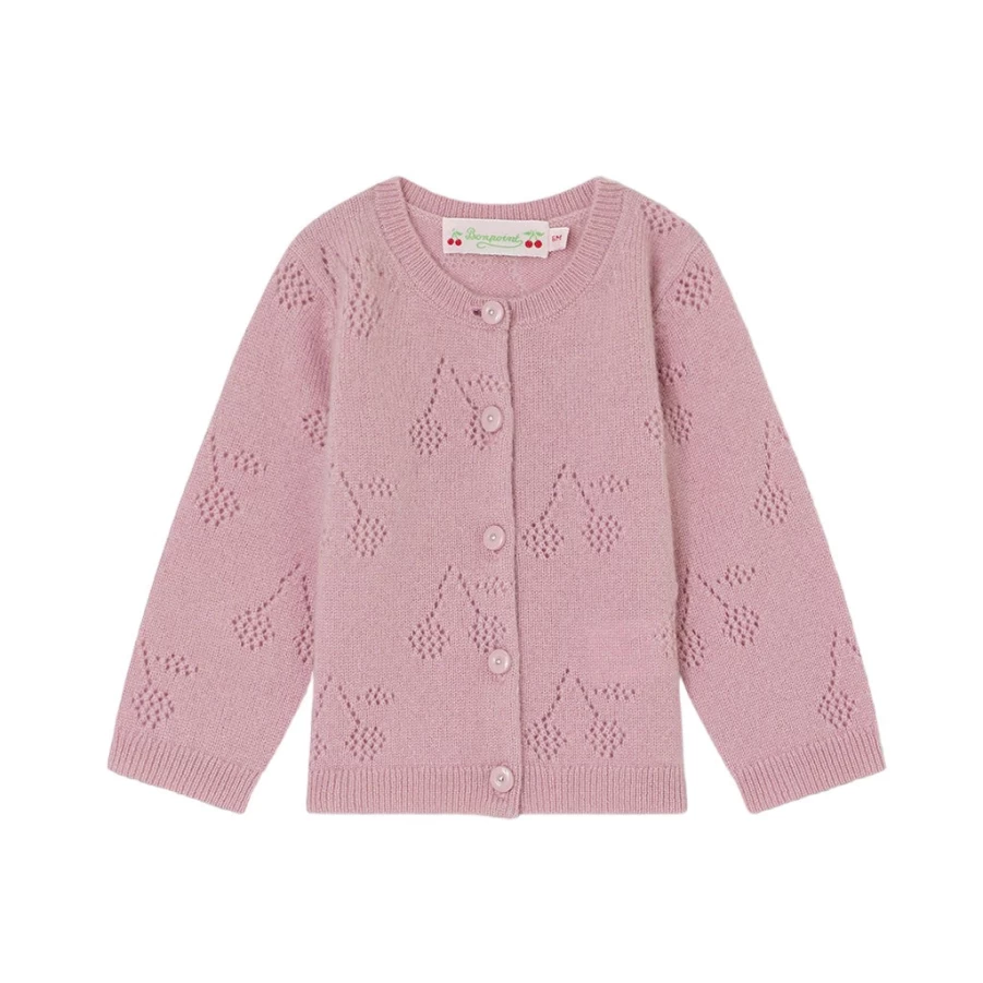 KIDS21 Dark Pink Tibile Cardigan for Kids - Soft & Stylish Knitwear