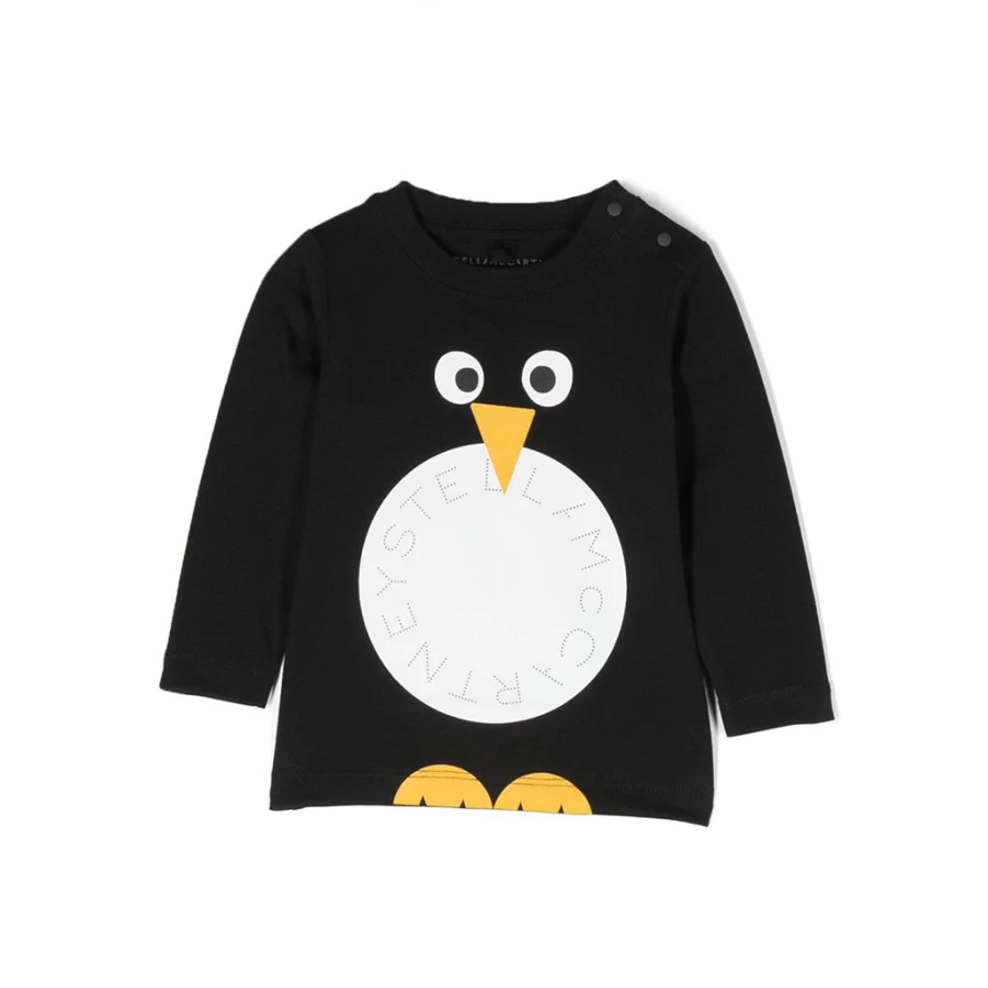 KIDS21 Black Penguin Graphic T-Shirt for Kids - Soft Cotton Tee with Cute Animal Design