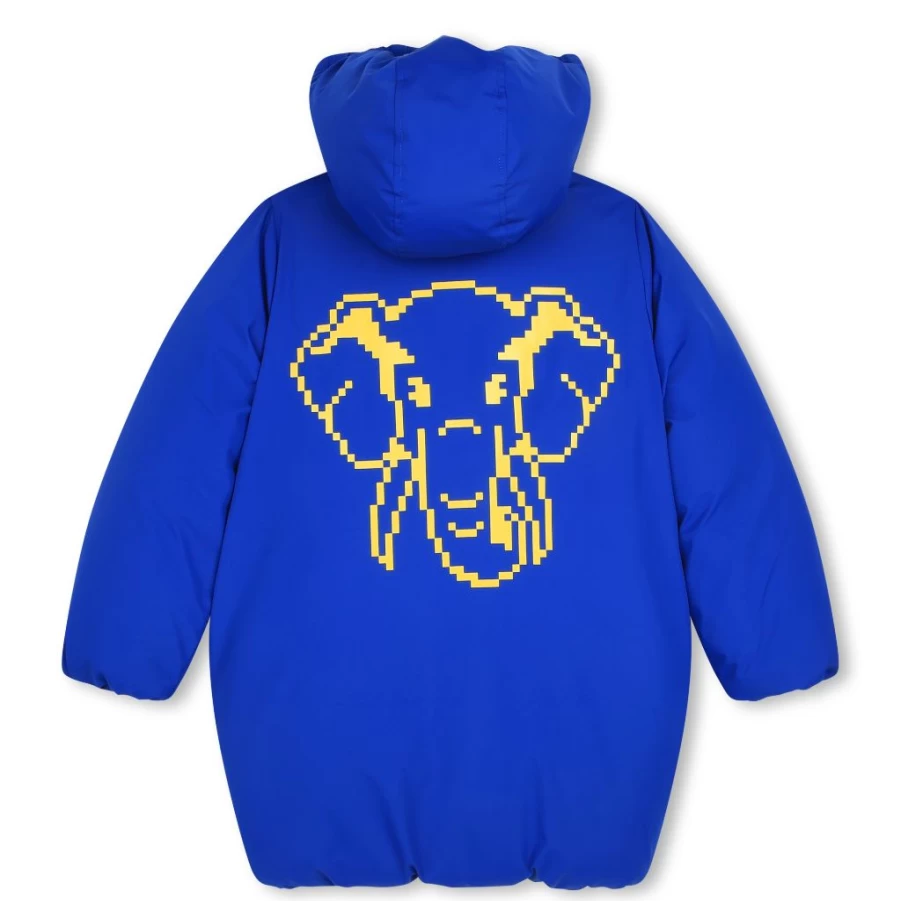 "KIDS21 Blue Jungle Animals Puffer Jacket for Kids – Warm Winter Coat with Fun Animal Prints"